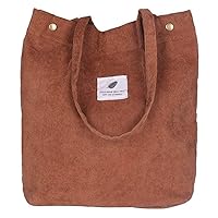 Funtlend Cord Bag Womens Large Corduroy Tote Bag Women Shoulder Handbags for School Shopping Work College Casual