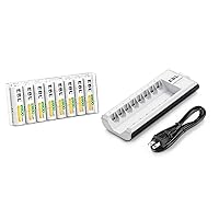 EBL AA Rechargeable Batteries 2800mAh Ni-MH (8 Pack) and 808 Rechargeable AA AAA Battery Charger