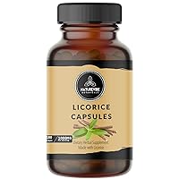 Naturevibe Botanicals Licorice Capsules Premium 180 Veg Capsules | Overall Health & Well Being | 1000mg Per Serving | Made with Pure Herb Licorice Powder