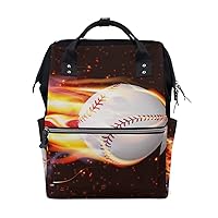 Diaper Bag Backpack Baseball Energy Casual Daypack Multi-Functional Nappy Bags