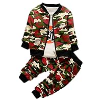 Baby Boys Clothing Set Shirt Camouflage Coat Pant Long Sleeve Outfits,0-4y