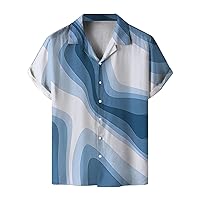 Novelty Hawaiian Shirts for Men Palm Tree Print Tropical Summer Casual Vacation Short Sleeve Button Down Shirts Beach Tops