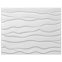 Art3d Wave 3D Wall Panels, Primitive-White Pack of 6 Tiles 32 Sq.Ft(Plant Fiber)