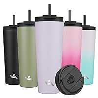 26OZ Insulated Tumbler with Lid and 2 Straws Stainless Steel Water Bottle Vacuum Travel Mug Coffee Cup,Taro