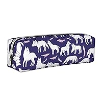 Wolf Pattern Pencil Case Pu Leather Cute Small Pencil Case Pencil Pouch Storage Bag With Zipper