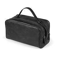 Two Compartment Genuine Leather Travel Bag - Unisex