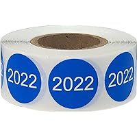 Blue 2022 Year Stickers 3/4 Inch Circle Dots 500 Total Labels