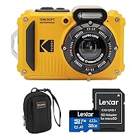 Kodak PIXPRO WPZ2 16MP Full HD Waterproof Rugged Digital Camera, Yellow, Bundle with 32GB Memory Card and Camera Bag