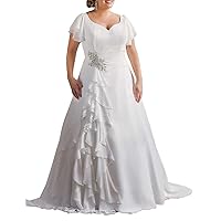 Women's Ball Gowns Plus Size Wedding Dress Ruffles Bridal Evening Dresses
