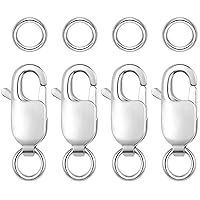 Lobster Claw Clasp with Closed Jump Rings for DIY Necklaces Bracelets Or Jewelry Making,4Pcs 925 Sterling Silver 12mm(0.47inch) Made in Italy. (4PCS, 925 Sterling Silver)