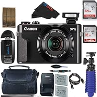 Canon PowerShot Digital Camera G7 X Mark II with Wi-Fi & NFC, LCD Screen, and 1-inch Sensor + PixiBytes Accessories Bundle- (Black) (Renewed) ...