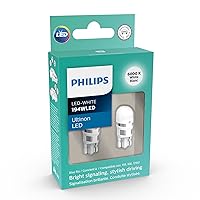 Philips 194WLED Ultinon LED Bulb (White), 2 Count (Pack of 1)