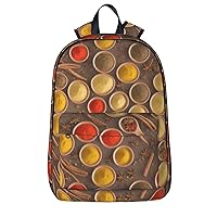 Seasoning Printed Pattern Backpack Printing Backpack Light Casual Backpack Capacity 16 Inch With Laptop Compartmen