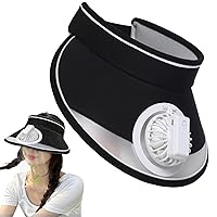 1PC Sun Visors Hat with Fan 3 Speeds Sun Hat USB Rechargeable Hat with Fan Cooling Fan Hats Sun Hat for Women Large Area Sun Protection for Hot Summer Black