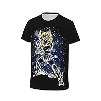 Anime Saint Seiya The Cygnus - Hyoga T Shirt Man's Casual Tee Summer Round Neckline Short Sleeve Tshirt