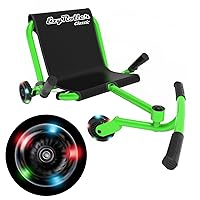 EzyRoller Classic Ride On Scooter and Go Kart for Kids Ages 4+ - Lime Green LED Limited Edition