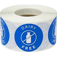 Dairy Free Food Rotation Labels 1.25 Inch Round Circle Dots 500 Adhesive Stickers