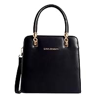 Women's Faux Leather Handbag, BLACK