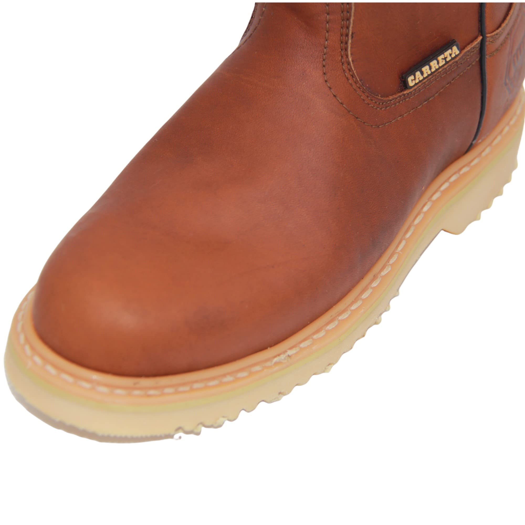 The Western Shops Men's Pull On Genuine Leather Brown 9” Work Boot