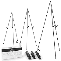 Arteza Display Stand, Pack of 6, 63 inches Height, Black, Portable Pack of Easels, Art Supplies for Trade Shows, Presentations, and Art Displays