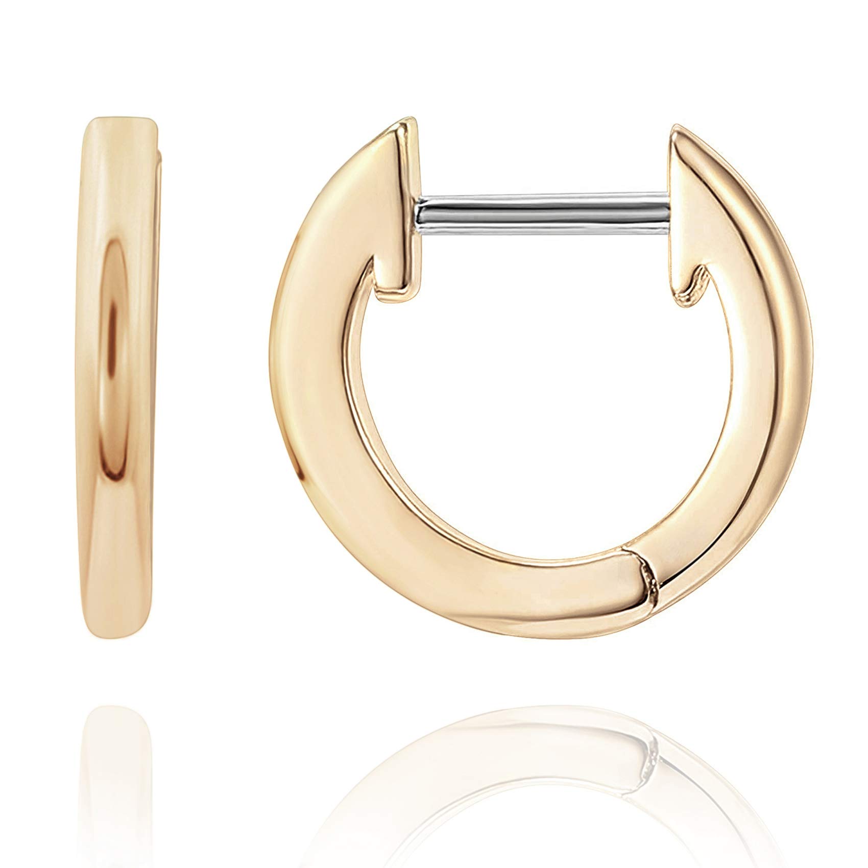 PAVOI 14K Gold Plated, Gold Vermeil, S925 Sterling Silver Cuff Earrings Huggie Stud | Small Hoop Earrings for Women