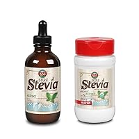 KAL Sure Stevia Bundle | Liquid Extract 4oz, 775 Serv | Extract Powder 2.8oz, 1,380 Serv | Zero Calorie, Low Glycemic