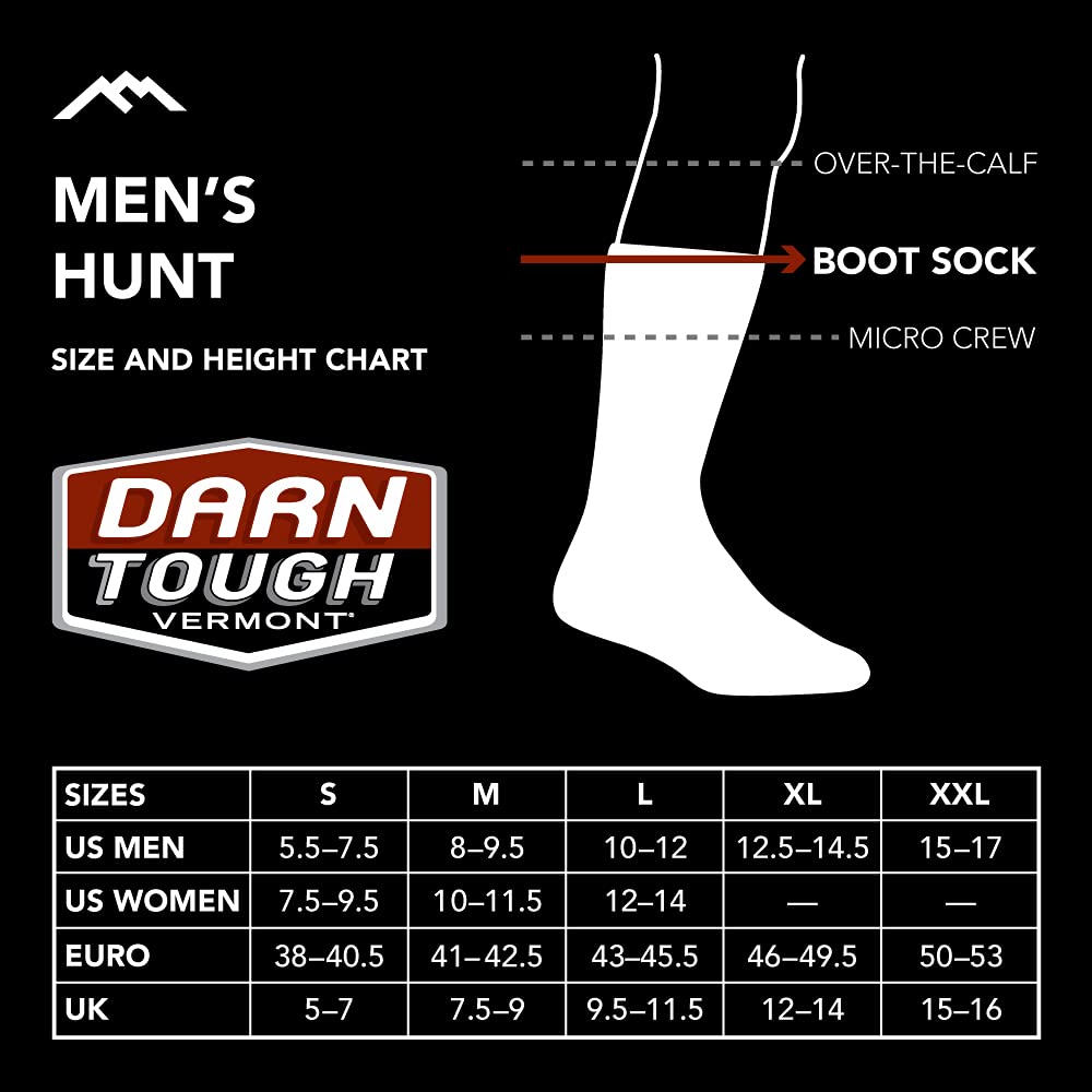 Darn Tough Hunting Sock (2012) | Midweight with Full Cushion | Made in The USA | Boot Height