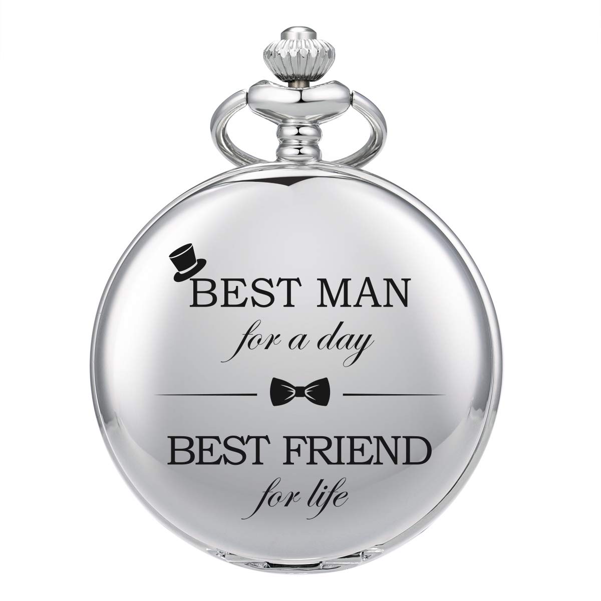 SIBOSUN Best Man Gifts for Wedding Proposal Engraved Best Man Groomsmen Pocket Watch Groomsman Gifts Set for Wedding Pocket Watches for Men with Chain
