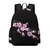 Cherry Blossom Laptop Backpack for Women Men Cute Shoulder Bag Printed Daypack for Travel Sports Work