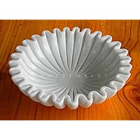 HandCrafted Marble Bowl/Antique Scallop Bowl/Fruit Bowl/Vintage Ring Dish/Decorative Ruffle Flower Bowl/HouseWarming Wedding Gift/Urli (6)