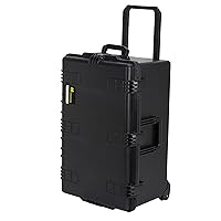 Impact Rolling Hard Case With Customizable Foam, Waterproof & Dustproof 31.3 x 20.3 x 15.5 Inches Protective Camera Case With Handle, Tool Box (Black)