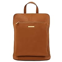 Tuscany Leather TLBag Soft leather backpack for women Cognac
