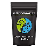 Prescribed For Life Organic Milk Powder (Non-Fat High Heat) | Hormone-Free, Non GMO Dry Milk Powder | USDA Grade A Kosher (5 kg / 11 lb)