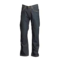 LAPCO FR Modern Jeans for Men, Flame Retardant Work Pants, Relaxed Fit, Low-Rise, Bootcut, Washed Denim, P-INDM102