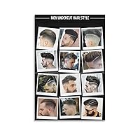 GEBSKI Modern Barber Shop Salon Hair Cut for Men Chart Poster (8) Canvas Painting Posters And Prints Wall Art Pictures for Living Room Bedroom Decor 16x24inch(40x60cm) Unframe-style