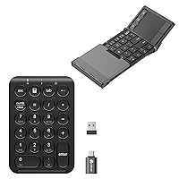 iClever Bluetooth Keyboard, BK08 Folding Keyboard with Sensitive Touchpad (Sync Up to 3 Devices), Pocket-Sized Tri-Folded Fodable Keyboard for Windows Mac Android iOS