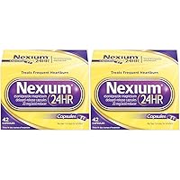 Nexium 24HR Acid Reducer Heartburn Relief Capsules for All-Day and All-Night Protection from Frequent Heartburn, Heartburn Medicine with Esomeprazole Magnesium - 42 Count (Pack of 2)