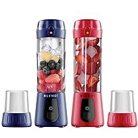 2Pack BLendi Pro Plus Premium Cordless Portable 17.5oz Rechargeable Blender - Crush Ice, Fruit & Blend Sports Powders in Seconds - Stainless Steel Blades w/High Powered 120W Motor - Tailgates