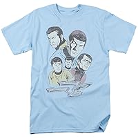 Star Trek TV Series Retro Crew Kirk Spock Scotty McCoy Uhura Sulu Adult T-Shirt
