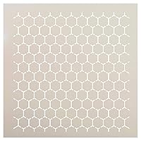 Reverse Honey Comb Stencil by StudioR12 | DIY Hexagon Bee Pattern Home Decor Gift | Craft & Paint Wood Sign | Reusable Mylar Template | (6 x 6 INCHES) (6 inches x 6 inches)