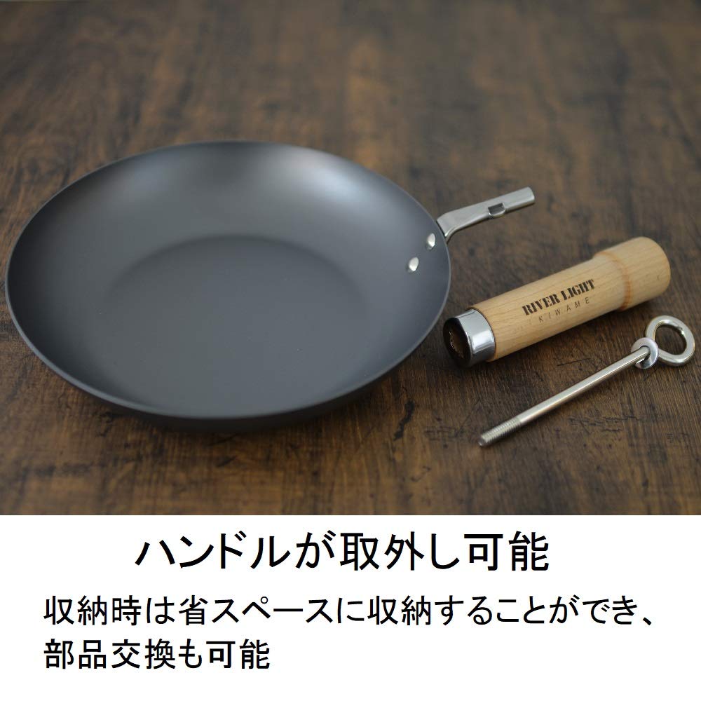 リバーライト(Riverlight) River Light Iron Frying Pan, Kyoku, Japan, 11.8 inches (30 cm), Induction Compatible, Wok, Made in Japan