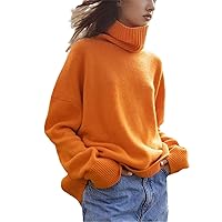Turtle Neck Cashmere Sweater Women Korean Style Loose Warm Knitted Pullover Winter Outwear Lazy Female Jumpers