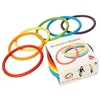 GONGE Activity Rings Multipurpose for Balance, Juggling, Throwing, Rhythmic Exercises and Gymnastics Set of 6 in Different Vibrant Colors