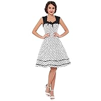 KILLREAL Women's Polka Dot Retro Vintage Style Cocktail Party Swing Dress