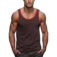 Men's Athletic Stringer Tank Tops Cotton Sleeveless Workout Vest Shirts Moisture Wicking Muscle Gym Running Sport T-Shirt