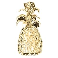 14K Yellow Gold 3D Pineapple Pendant