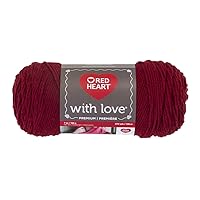 Red Heart E400.1914 with Love Yarn, Solid-Berry Red