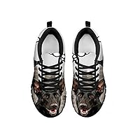 Customized Dog Print Sneakers for Women-Designed by Andrea Frey (12, Black)