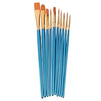 CHCDP 10Pcs/Set Artist Paint Brush Set Nylon Hair Watercolor Acrylic Oil Painting Brushes Drawing Art Supplies