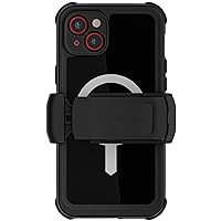 Ghostek Nautical iPhone 15 Plus Waterproof Case with Holster Clip - Screen & Camera Protector, MagSafe Compatible, Heavy Duty Protection (6.7 Inch, Black)